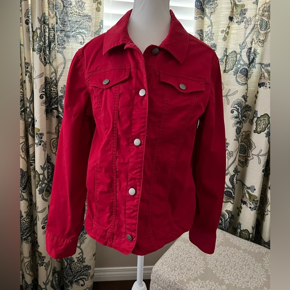 Croft & Barrow Stretch Red Jean Jacket Size M - Picture 1 of 6
